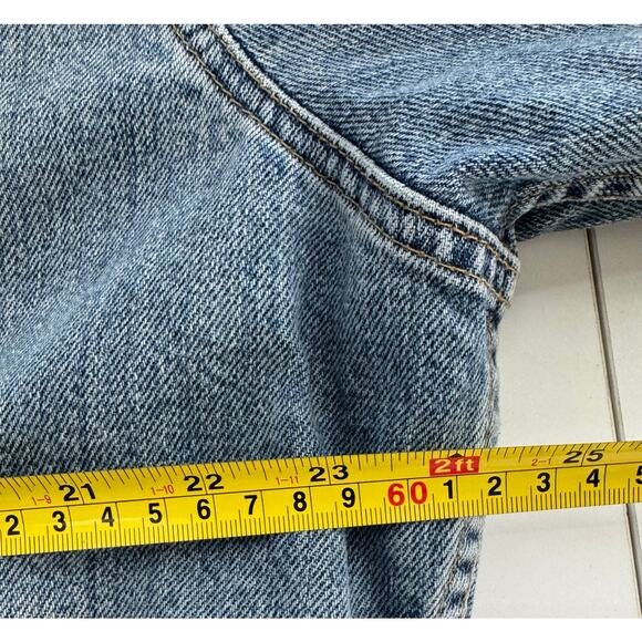 Vintage Abercrombie & Fitch Jacket Large Denim Trucker Jean Distressed Made USA - Picture 7 of 8